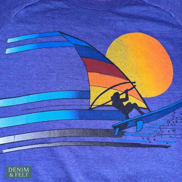 Aviator Nation Windsurf Jump Crew Sweatshirt Poseidon Blue Unisex Medium - Picture 10 of 16